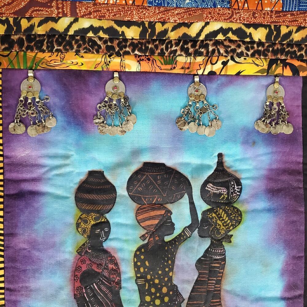 Beautiful Quilted Art Wall Hanging signed by Artist - The Water Carriers - Picture 7 of 15